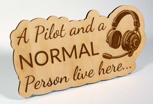 Aviation Basswood Lasered Sign