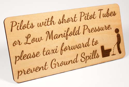 Aviation Basswood Lasered Sign