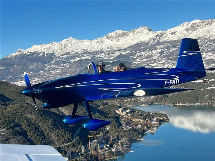 Flying over the Lac de Serre-Pon�on France